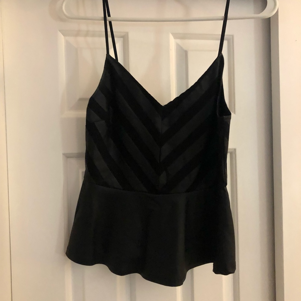 Faux leather peplum top